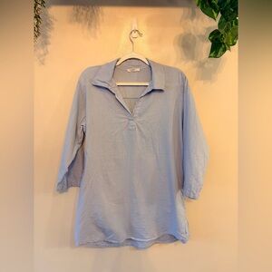 ROSEMARINE Linen Oversized Collared Women's Tunic/Dress - Light Blue